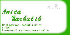 anita marhulik business card